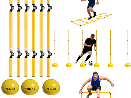 6 Pack 5FT Adjustable Soccer Agility Poles – Detachable Training Slalom Sticks for Speed, Footwork & Turf Drills