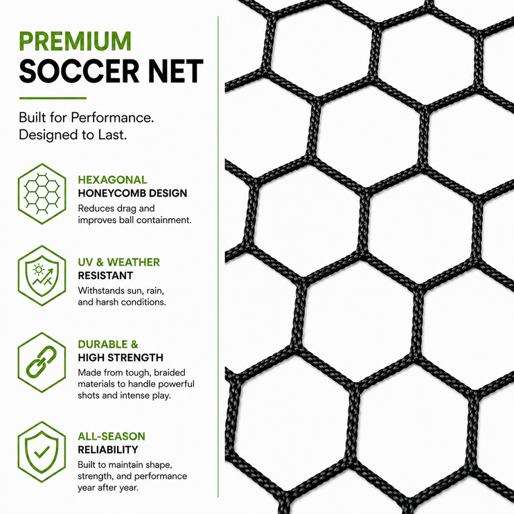 Vallerta 12x6 Ft ALU Soccer Goal Net