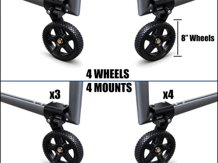 Wheel Kits for Steel and Aluminum Goals, No Lifting Required, 500LB Capacity, Pre-Assembled, Set of 4, Easy Install