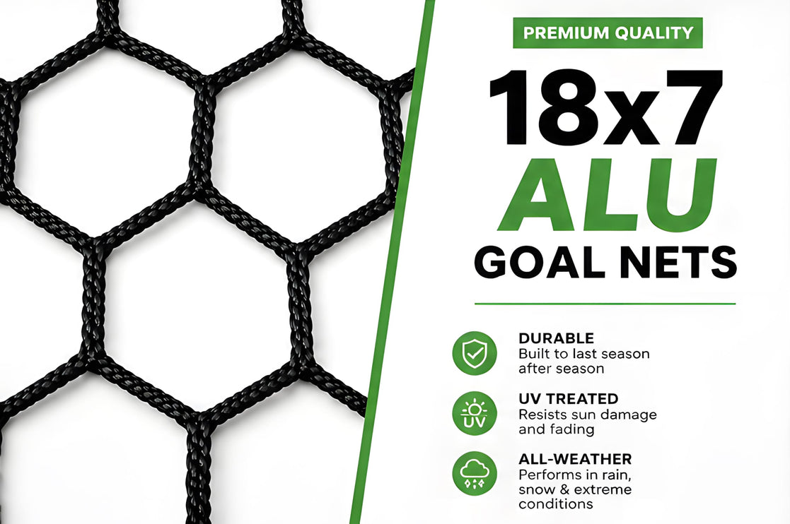 Vallerta 18x7 Ft ALU Soccer Goal Net