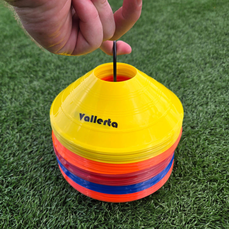 Pro Disc Cones Set of 50 - Agility Training Cones with Carry Holder – Sports Practice Equipment