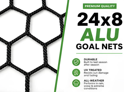 Vallerta 24x8 Ft ALU Soccer Goal Net