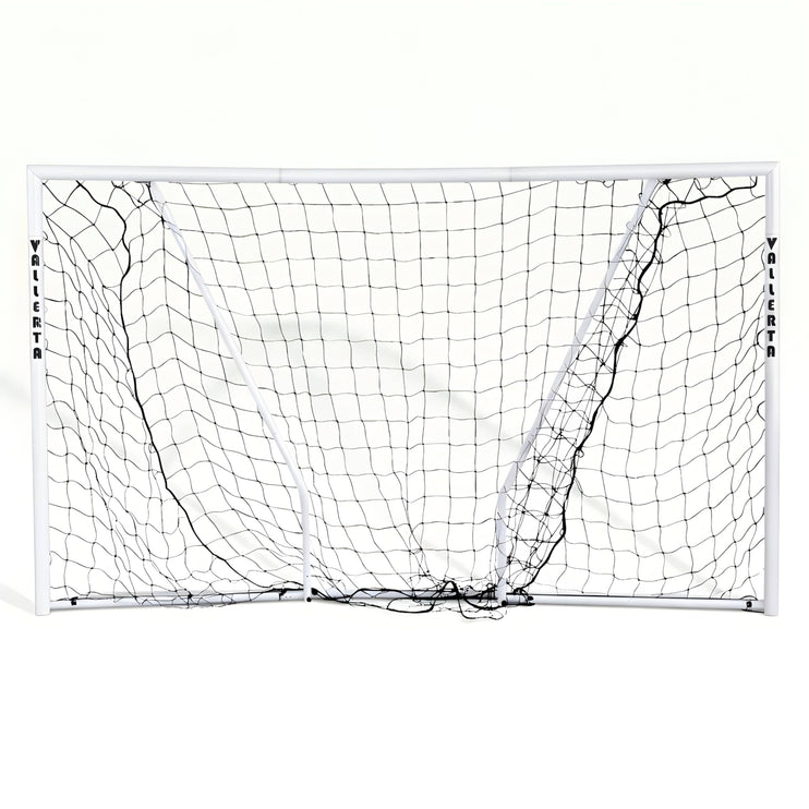 Vallerta - Folding Steel Soccer Goal, Flat Fold Frame, HDPE  Quick Clip Net, All Weather
