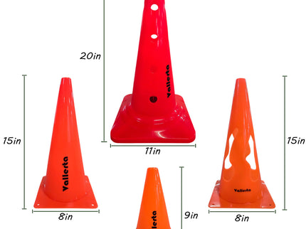 Vallerta Training Cones – 9in / 15in / 20in Agility Marker Cones